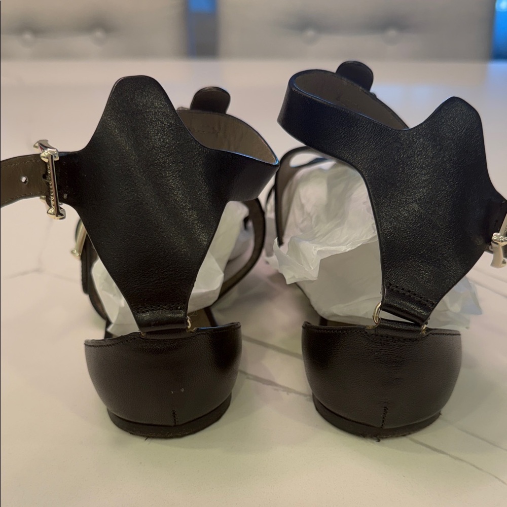Versace Collection Black Leather Women's Sandals - Picture 5 of 13